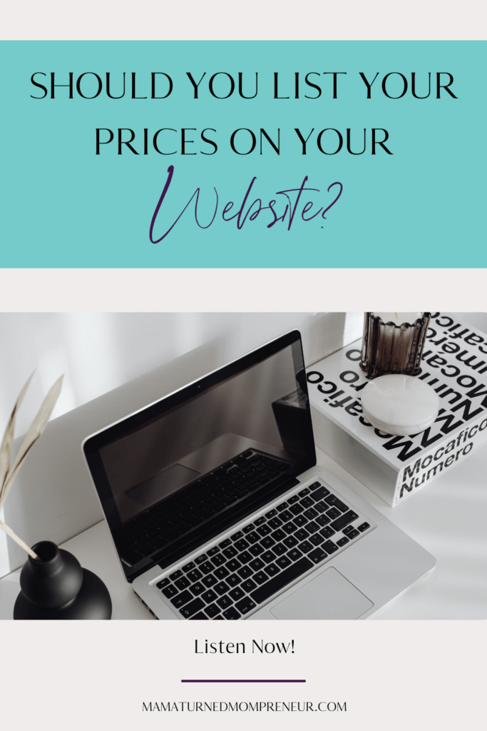 should you put prices on your website