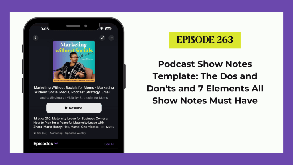 podcast show notes template