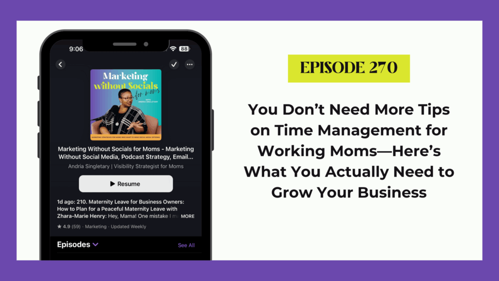 time management for working moms